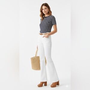 Zara Women's White Flare Jeans